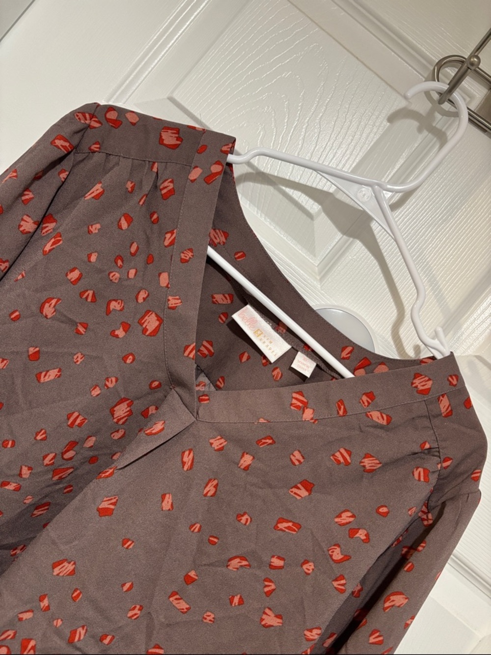 BELLE BY KIM GRAVEL Brown Patterned Boho Top